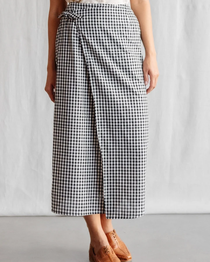 Jyoti Fair Works Damen vegan Wickelrock Tanvi Check