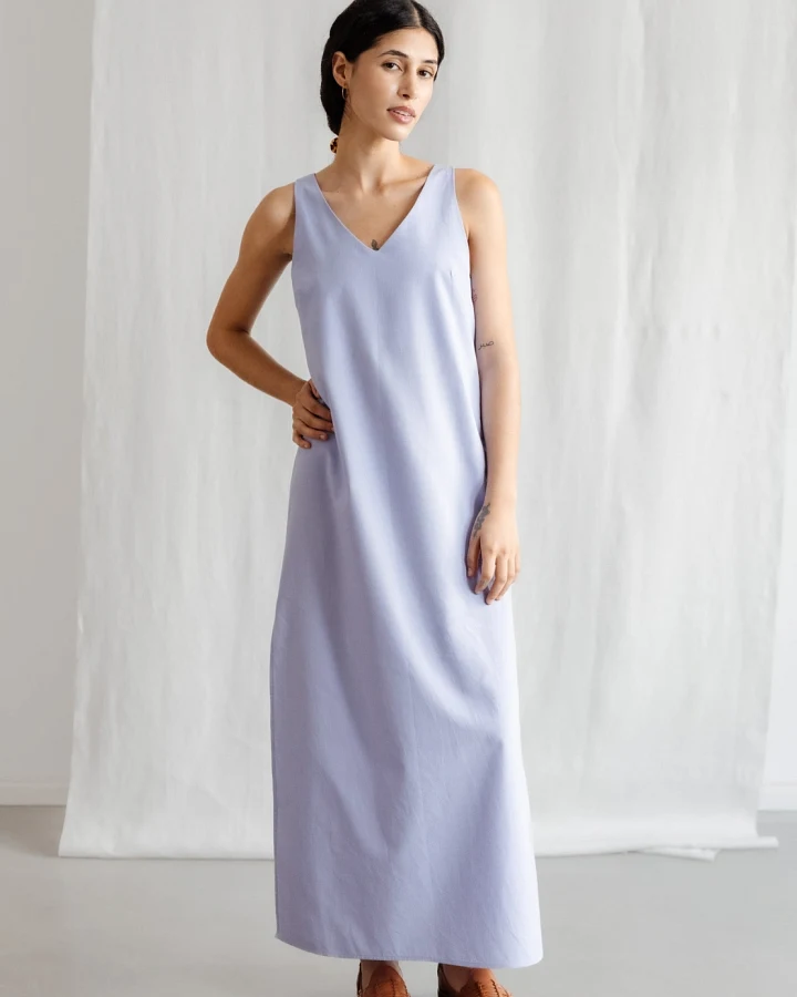 Jyoti Fair Works Damen vegan Midikleid Arohi Lila