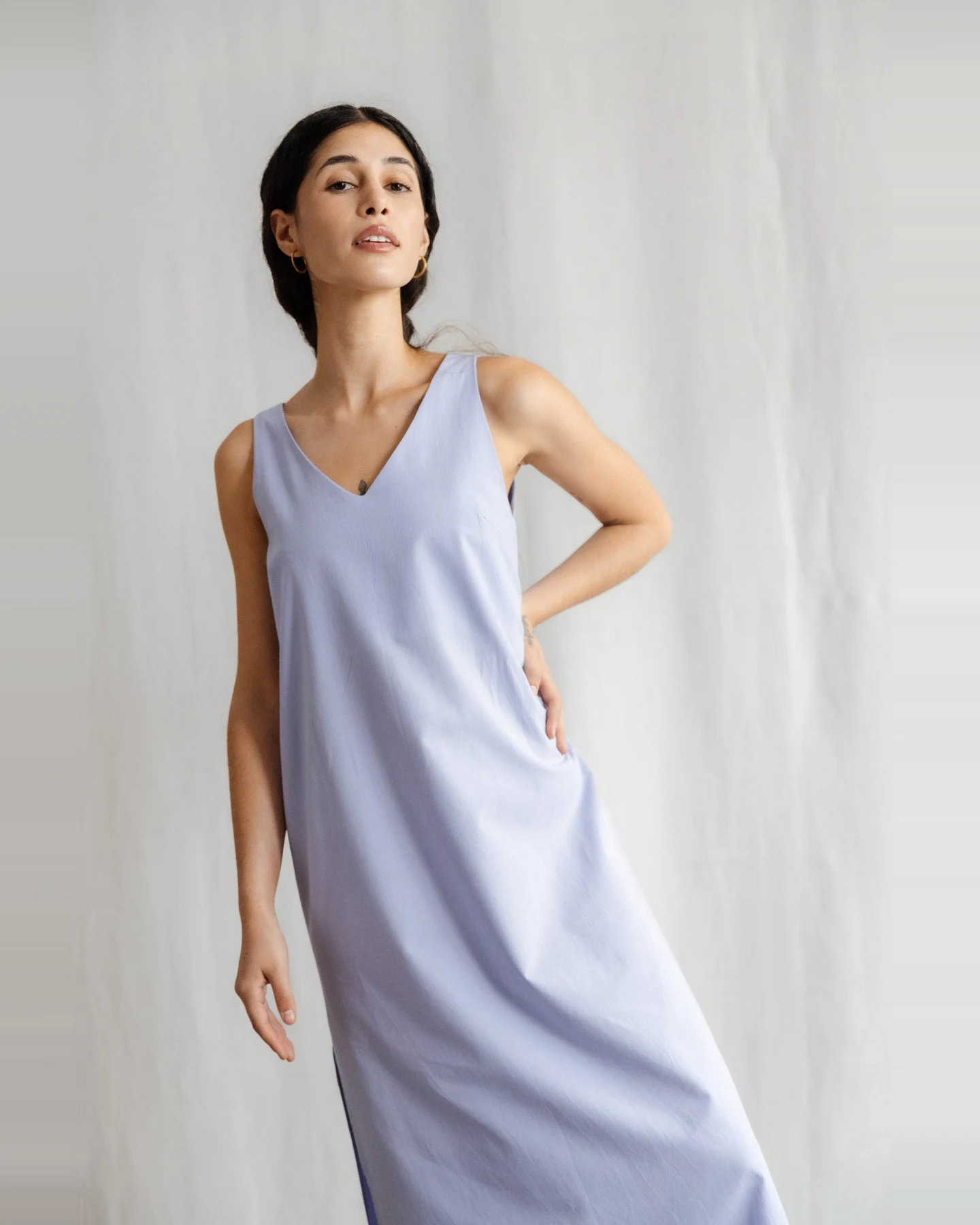 Jyoti Fair Works Damen vegan Midikleid Arohi Lila – Ansicht 2