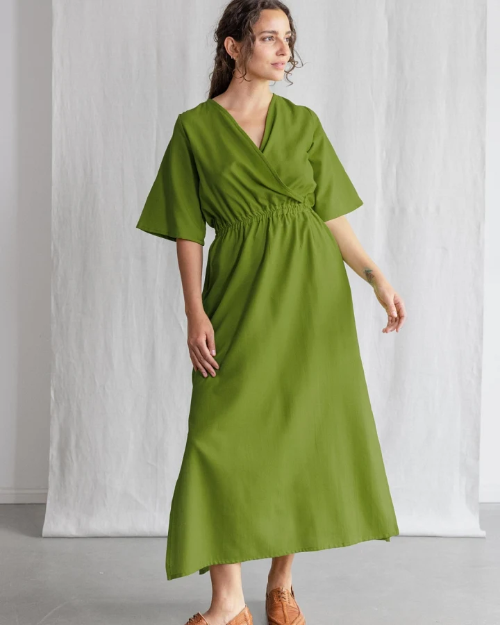 Jyoti Fair Works Damen vegan Kleid Vasi Basil