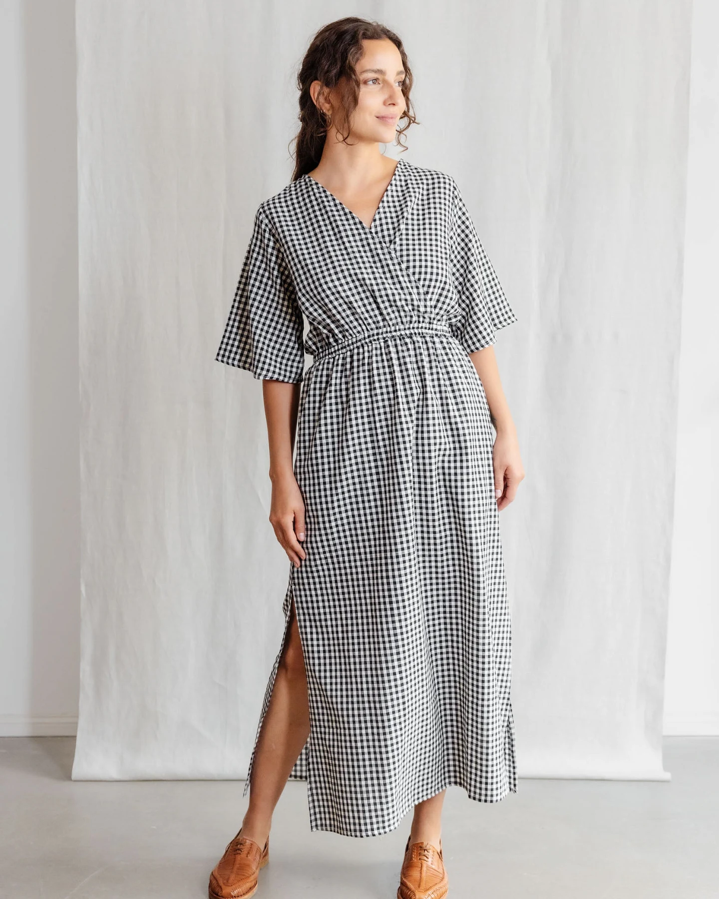 Jyoti Fair Works Damen vegan Kleid Vasi Kariert – Ansicht 2