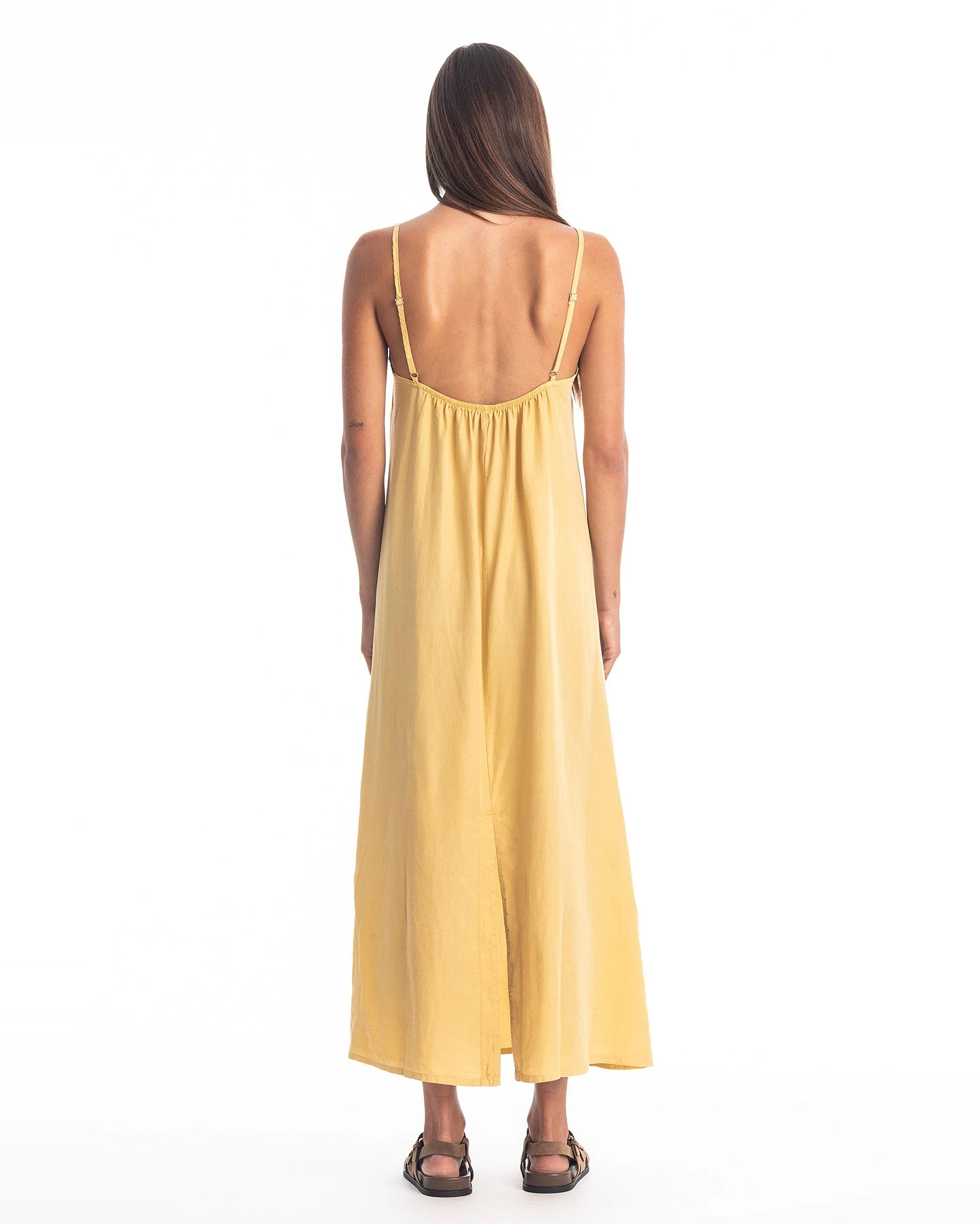RAVENS VIEW IBIZA Damen vegan Kleid Selena Gold – Ansicht 2