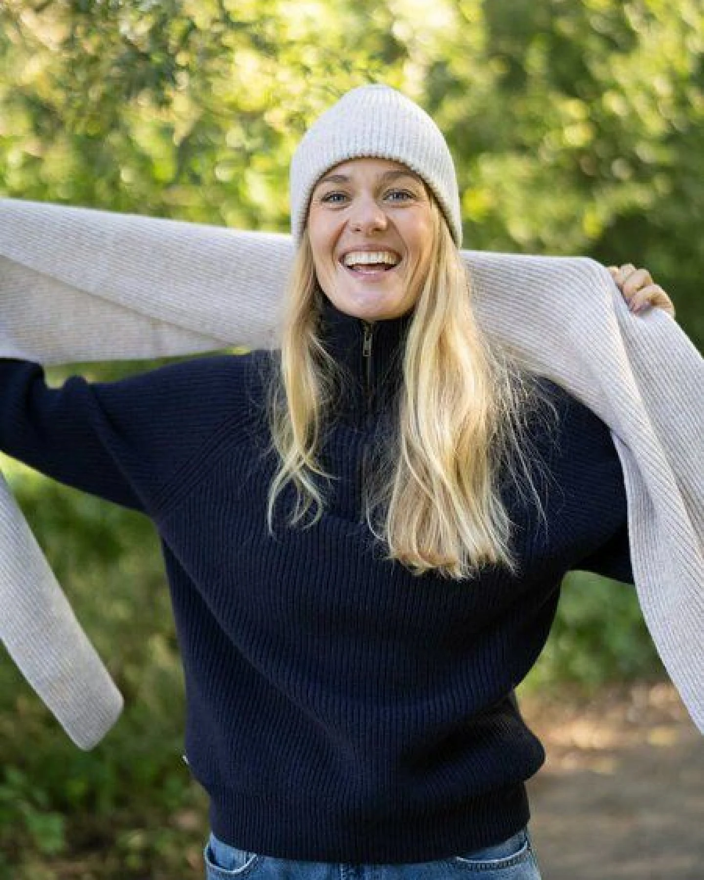 FUXBAU Merino Schal extra lang – Ansicht 3