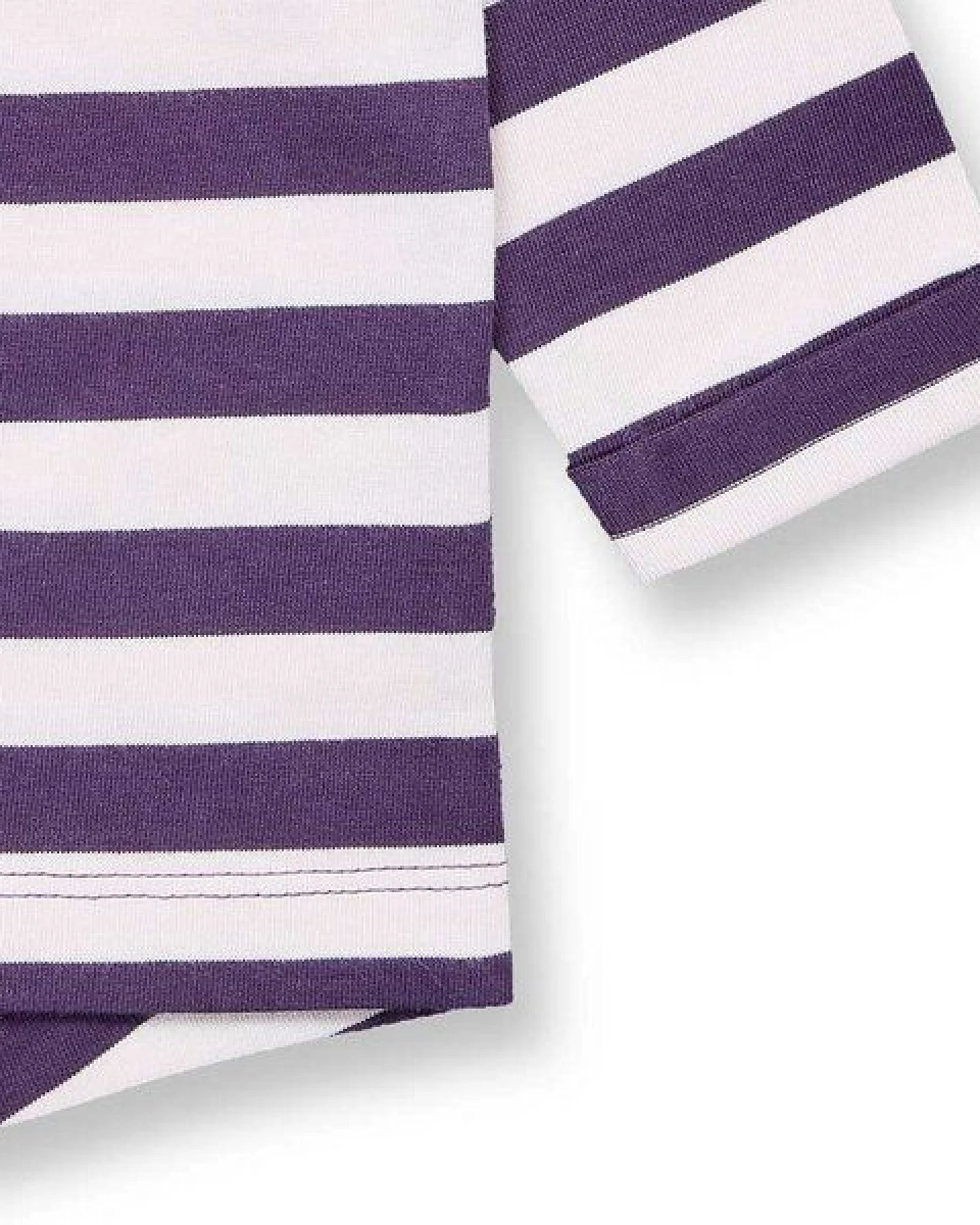 Sense Organics Baby Langarmshirt in Pflaume-Hellrosa geringelt, Modell LEJA – Ansicht 3