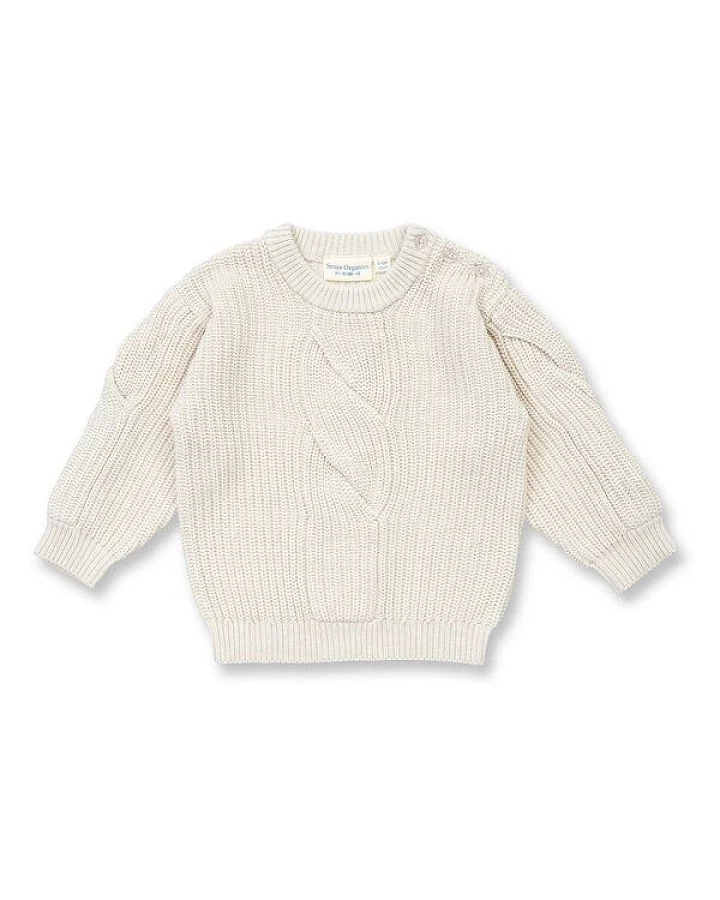 Sense Organics Baby Strickpullover in Cremeweiß Melange, Modell INOO