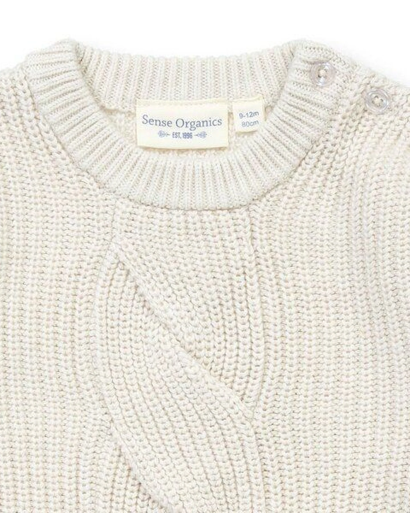 Sense Organics Baby Strickpullover in Cremeweiß Melange, Modell INOO – Ansicht 2