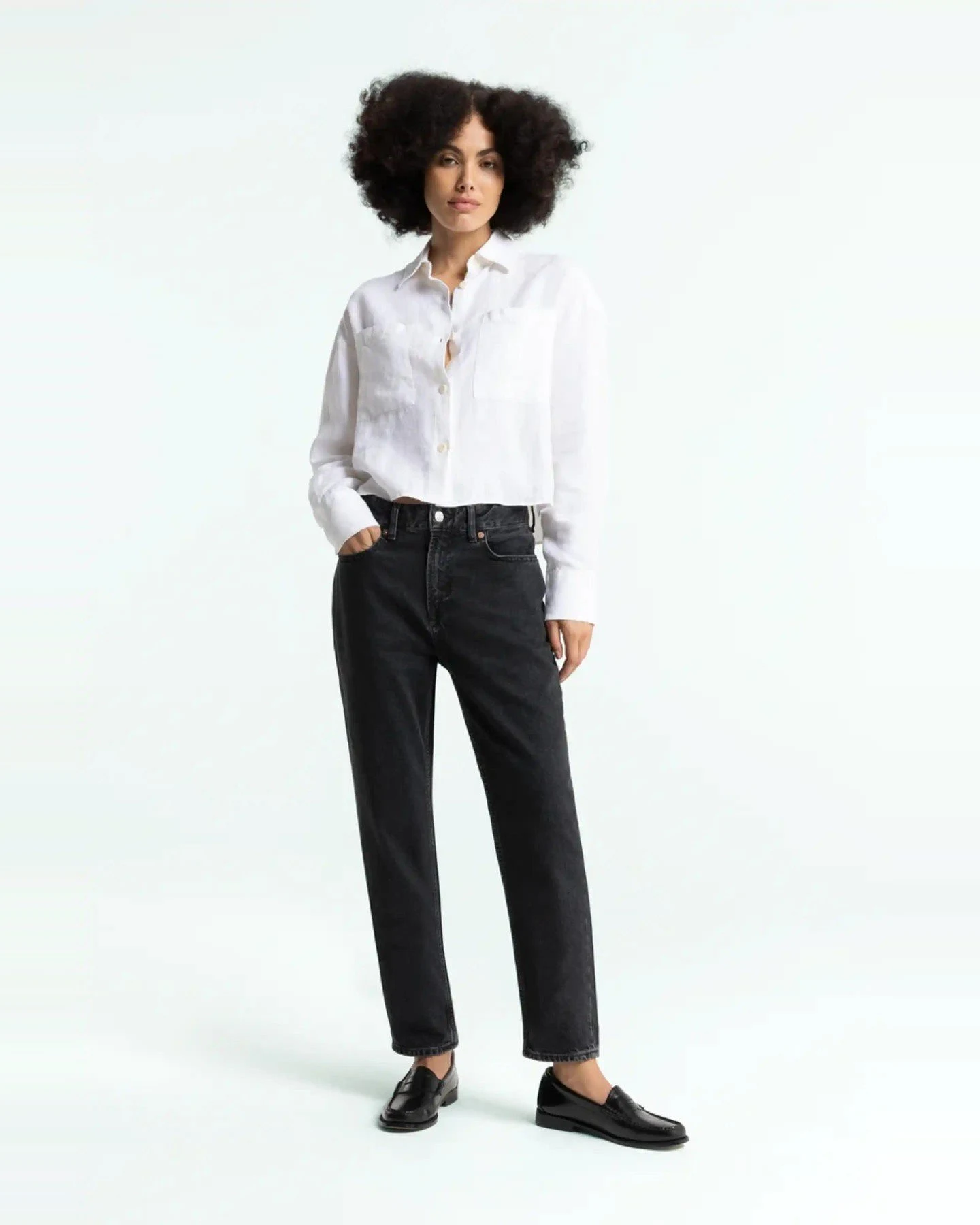 Jeans Caroline Cropped Holo Grey Used – Ansicht 2