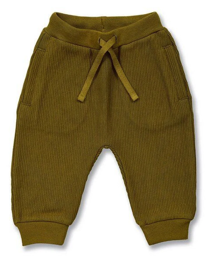 Sense Organics Babyhose in dunklem Olivgrün, Modell WYNNE