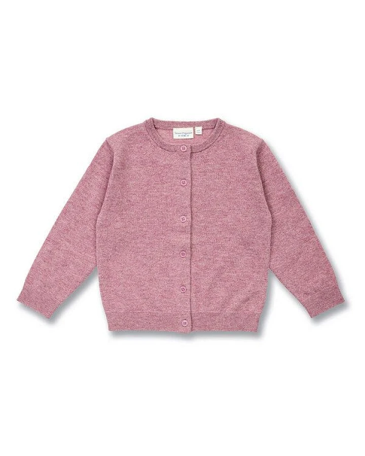 Sense Organics Kinder Cardigan aus Merinowolle in Mauve, Modell VALISSA