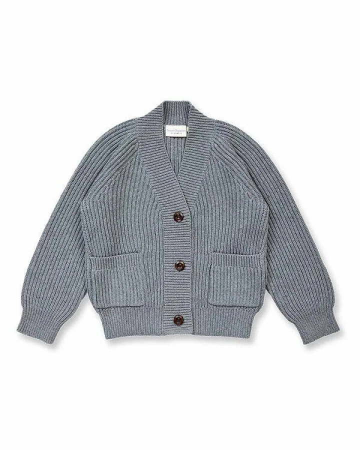 Sense Organics Kinder Strickjacke in Anthrazit Melange, Modell CHASSKA