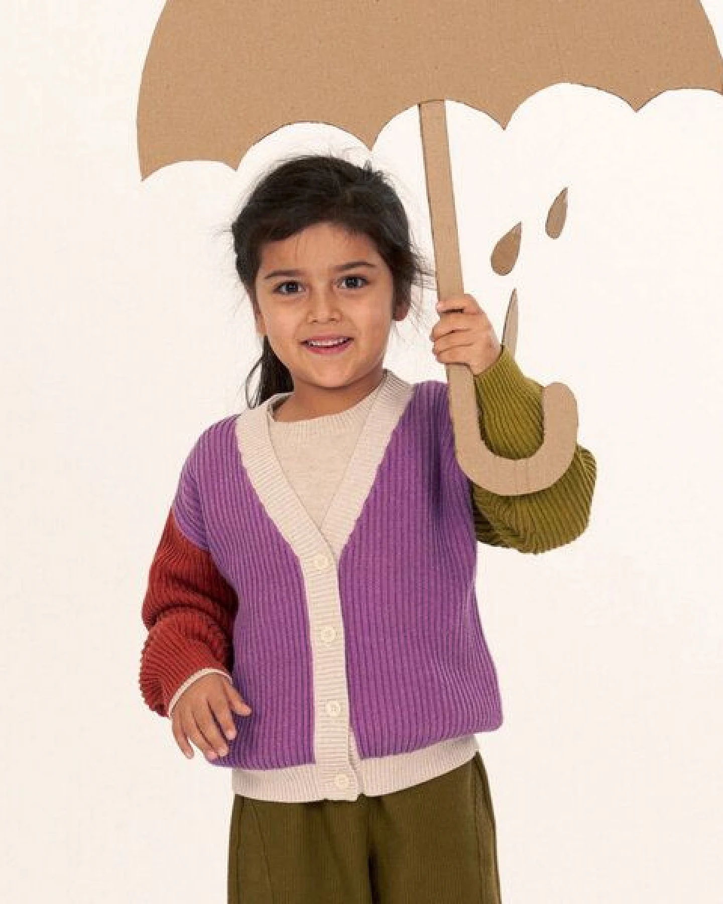 Sense Organics Kinder Strickjacke mit Colour-Blocking, Modell NUAKOO – Ansicht 2