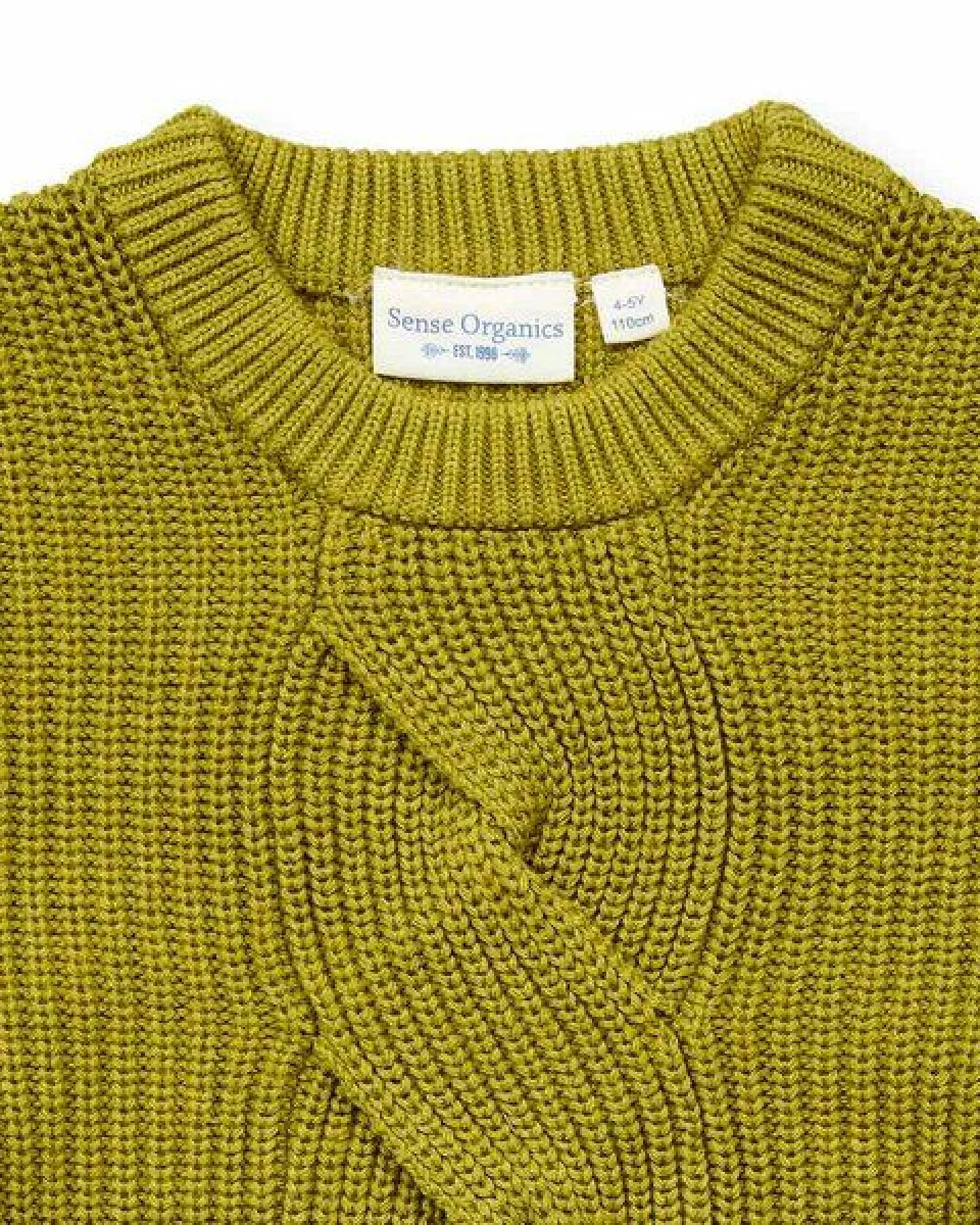 Sense Organics Kinder Strickpullover in Grünteegrün Melange, Modell INOO – Ansicht 2