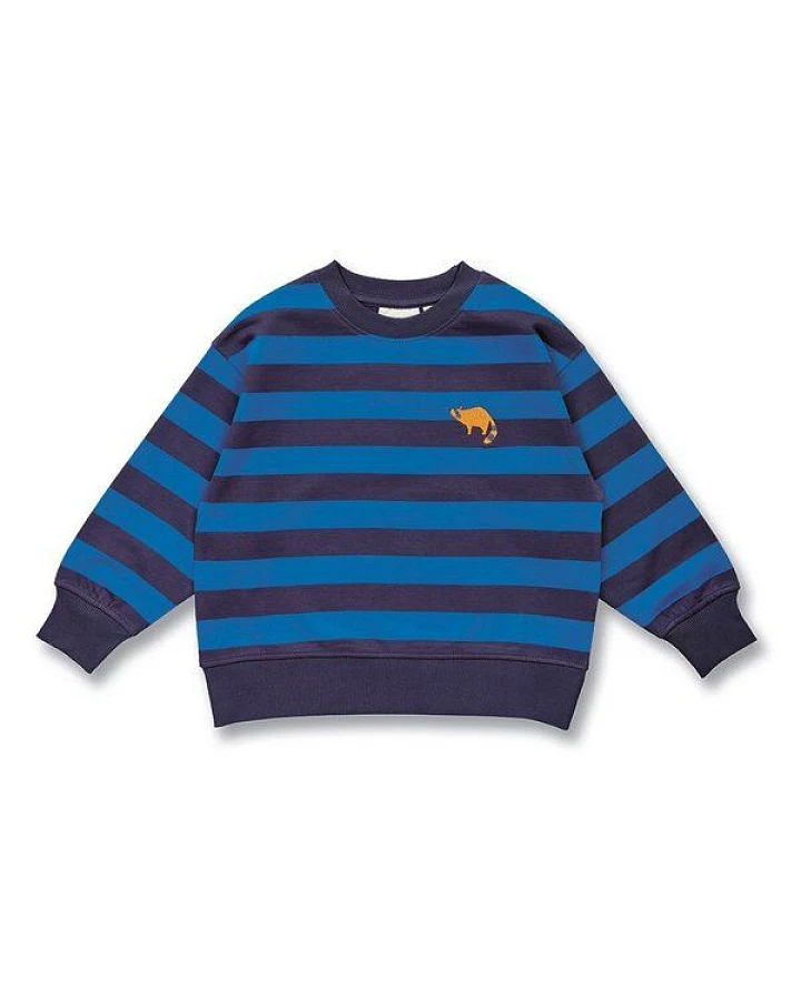 Sense Organics Kinder Sweatshirt in Blau-Navy geringelt, Modell DARI