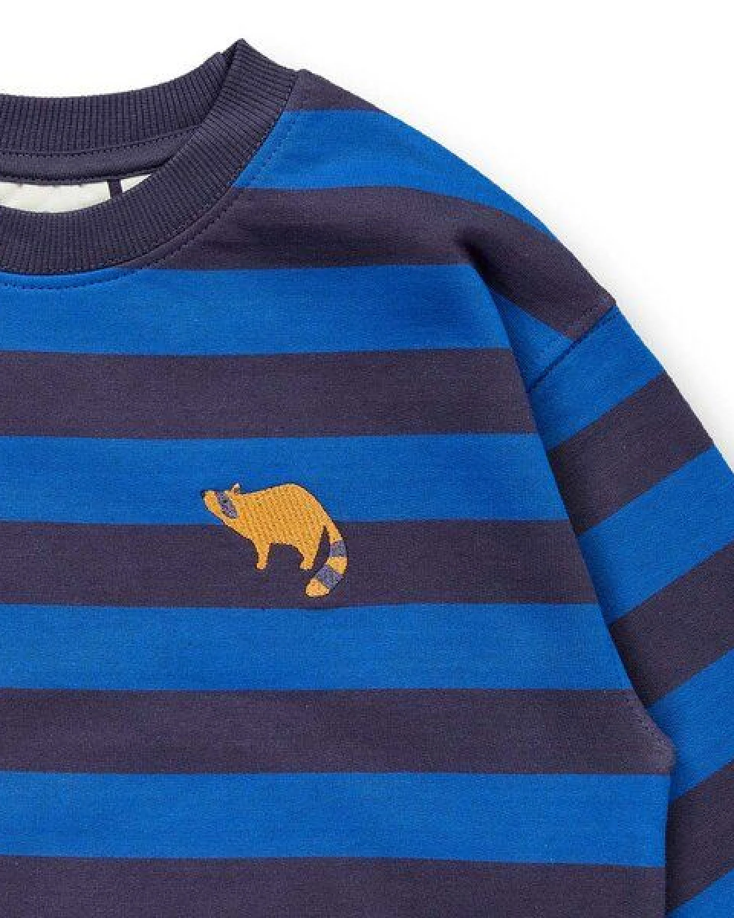Sense Organics Kinder Sweatshirt in Blau-Navy geringelt, Modell DARI – Ansicht 2