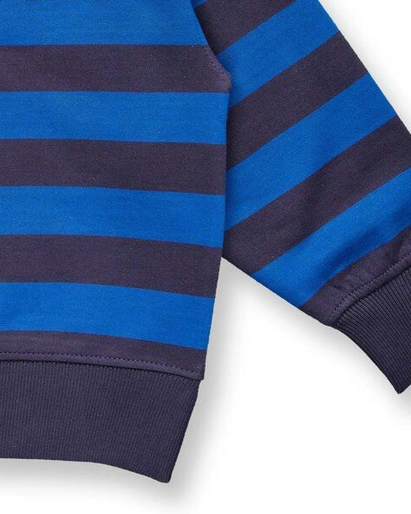 Sense Organics Kinder Sweatshirt in Blau-Navy geringelt, Modell DARI – Ansicht 3