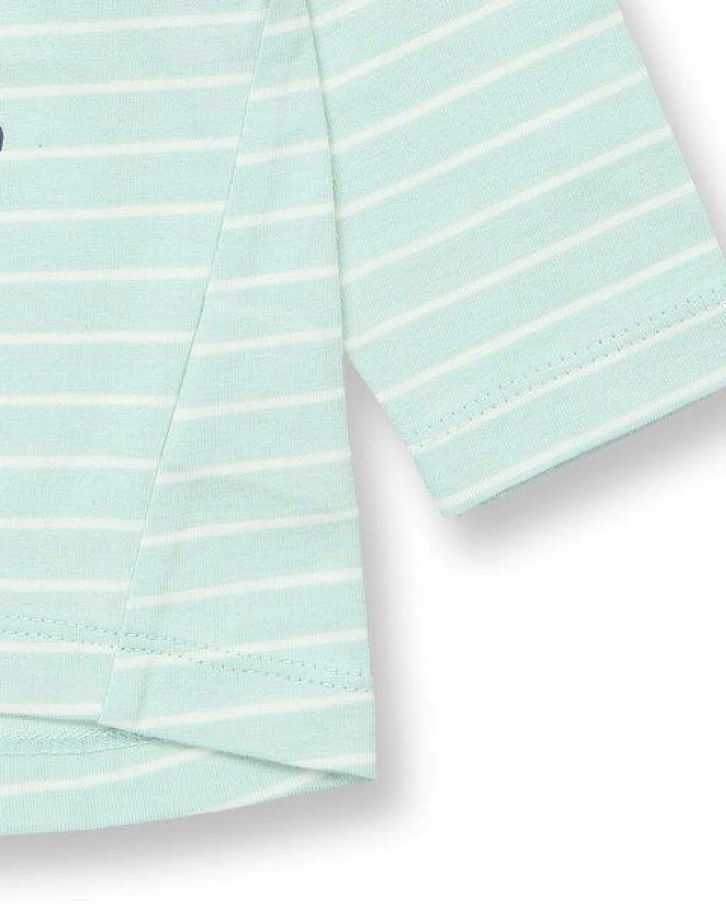 Sense Organics Baby Langarmshirt in Eismintgrün geringelt, Modell KLARA – Ansicht 4