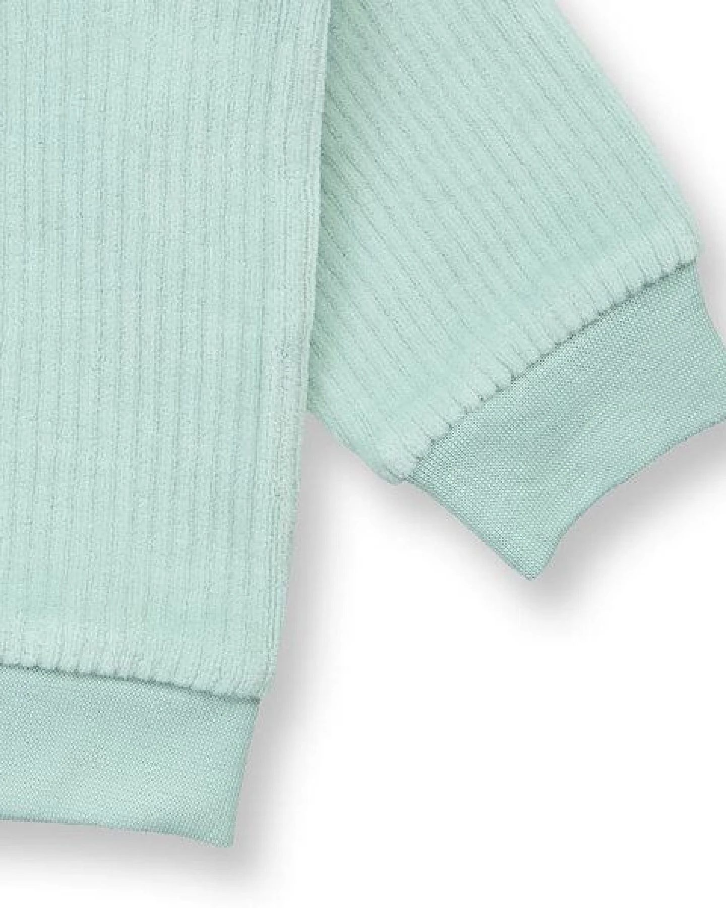 Sense Organics Babyjacke aus Nicki in Eismintgrün, Modell YANNIE – Ansicht 3