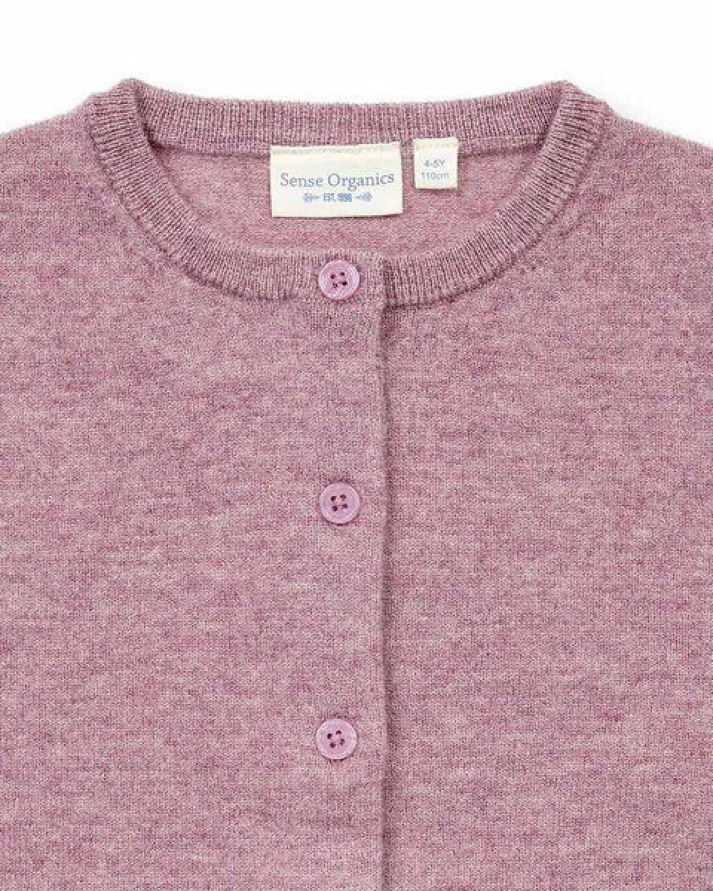 Sense Organics Kinder Cardigan aus Merinowolle in Mauve, Modell VALISSA – Ansicht 3