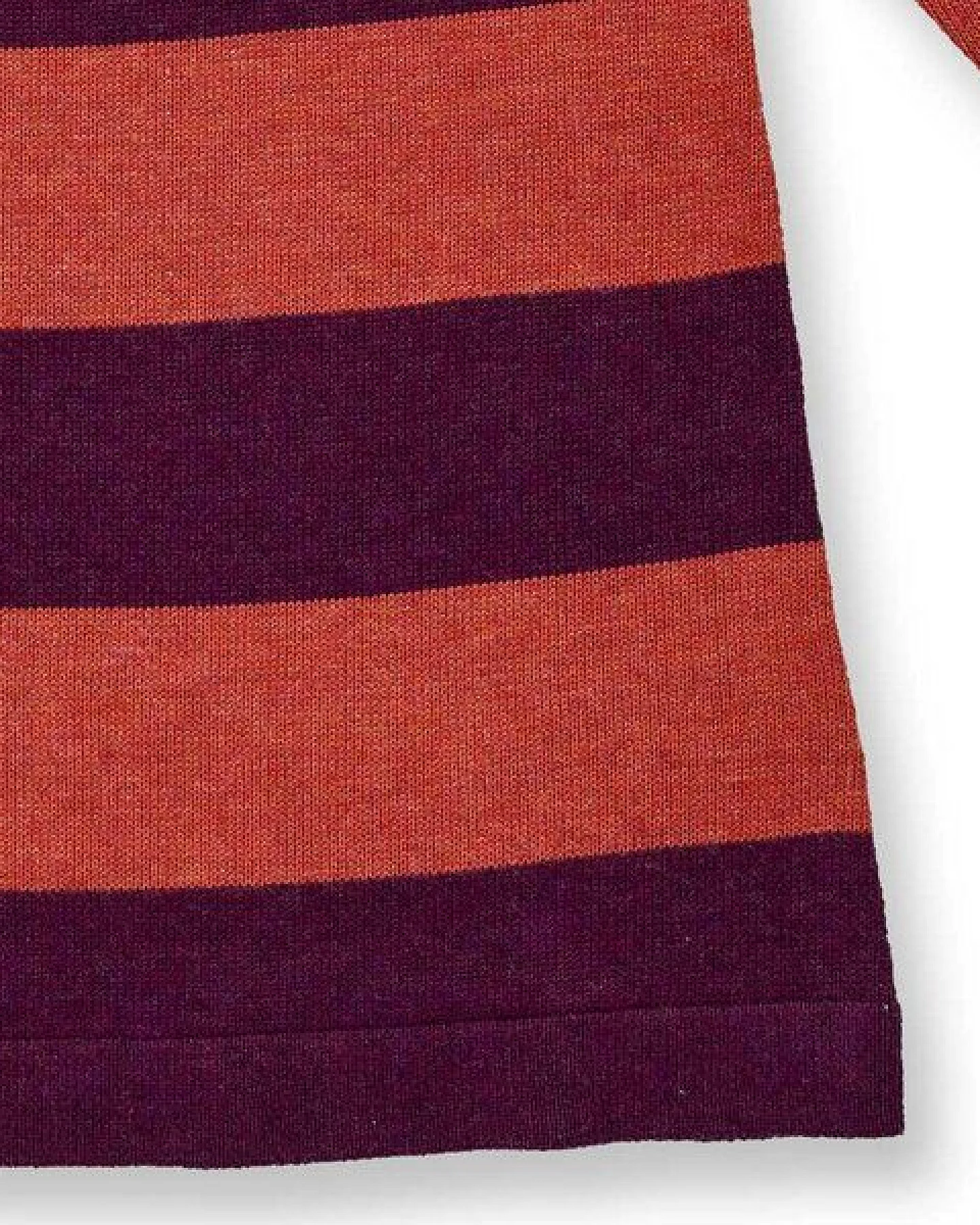 Sense Organics Mädchen Strickkleid in Terrakottarot-Bordeauxrot geringelt, Modell MARVA – Ansicht 4