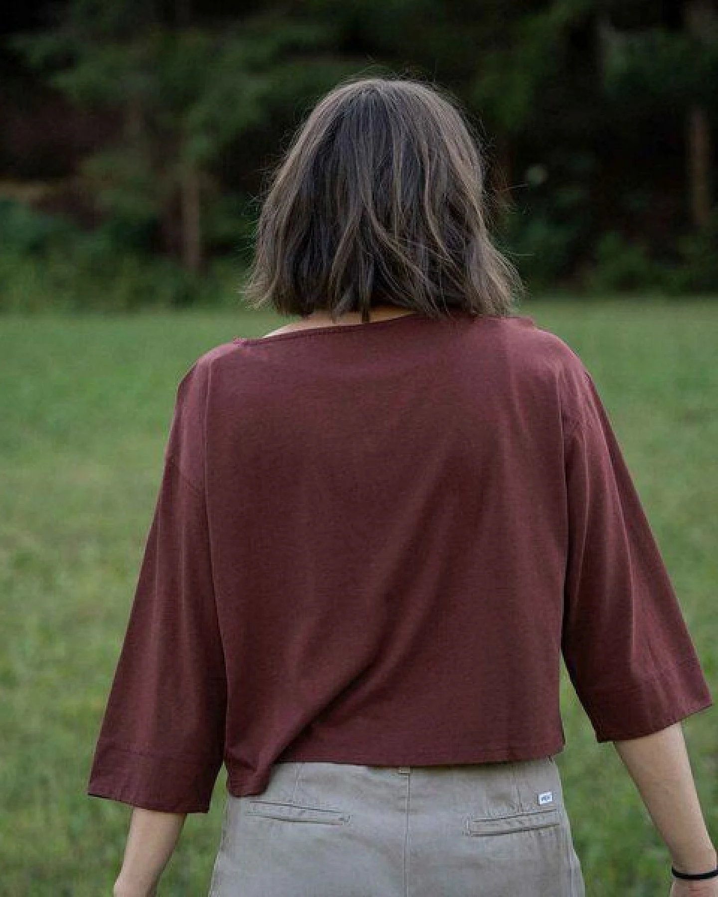 Vresh Clothing Vylda, 3/4 Crop-Top Locker mit TENCEL (TM) Lyocell – Ansicht 2