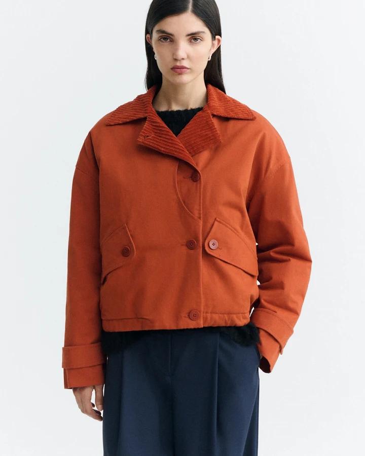 Thinking MU Damen vegan Steppjacke Norma Oversized Orange