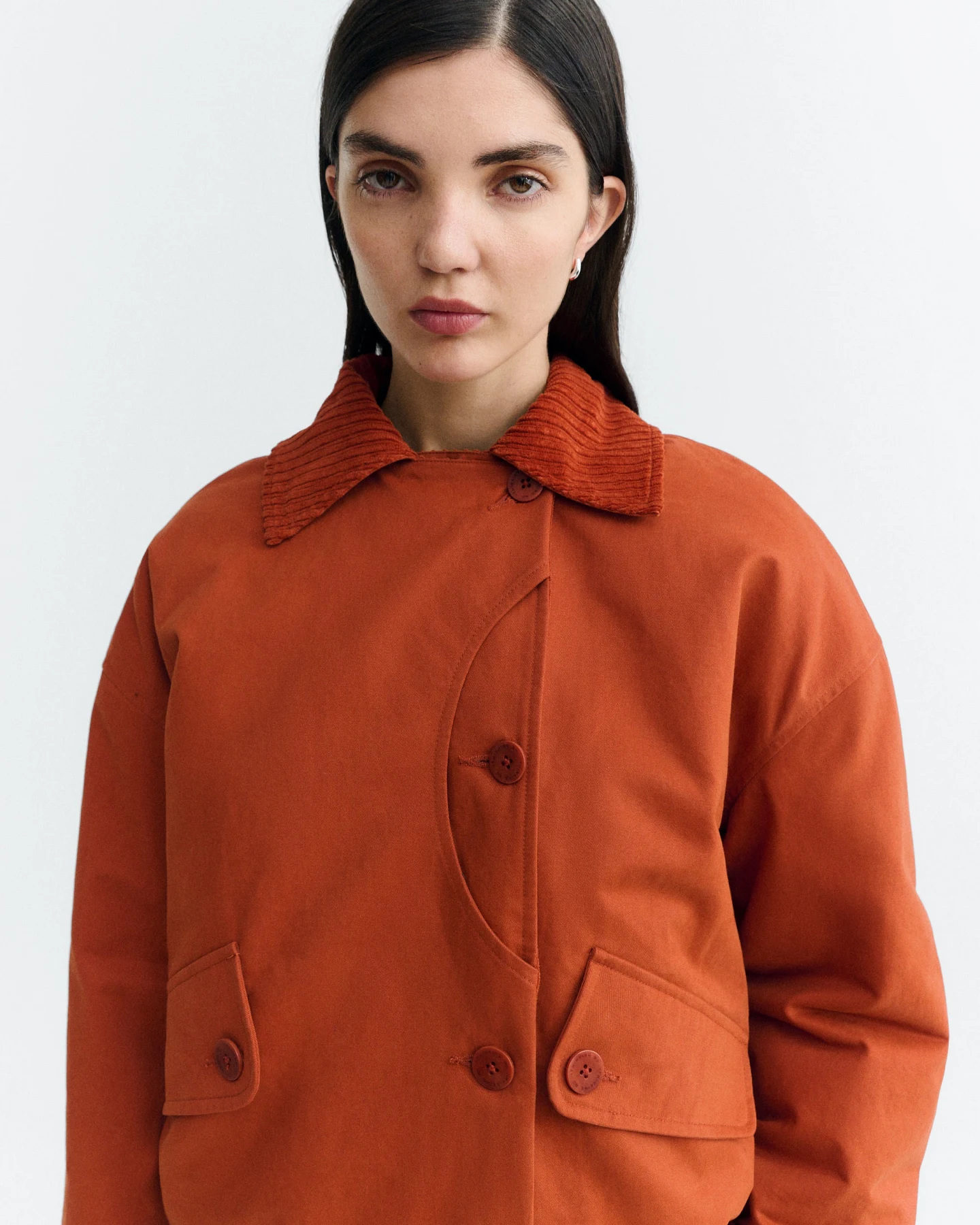 Thinking MU Damen vegan Steppjacke Norma Oversized Orange – Ansicht 2