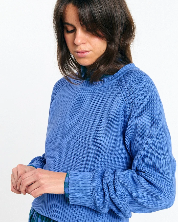 SUITE13LAB Damen vegan Pullover Nelas Mittelblau