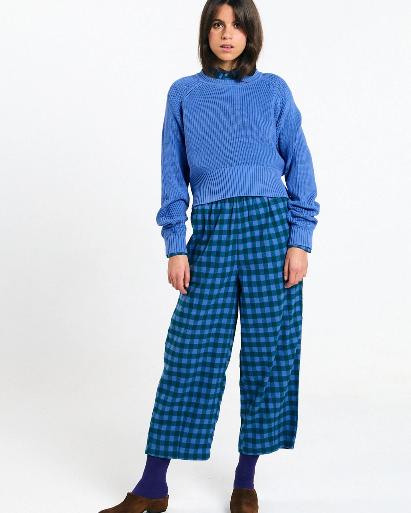 SUITE13LAB Damen vegan Pullover Nelas Mittelblau – Ansicht 2