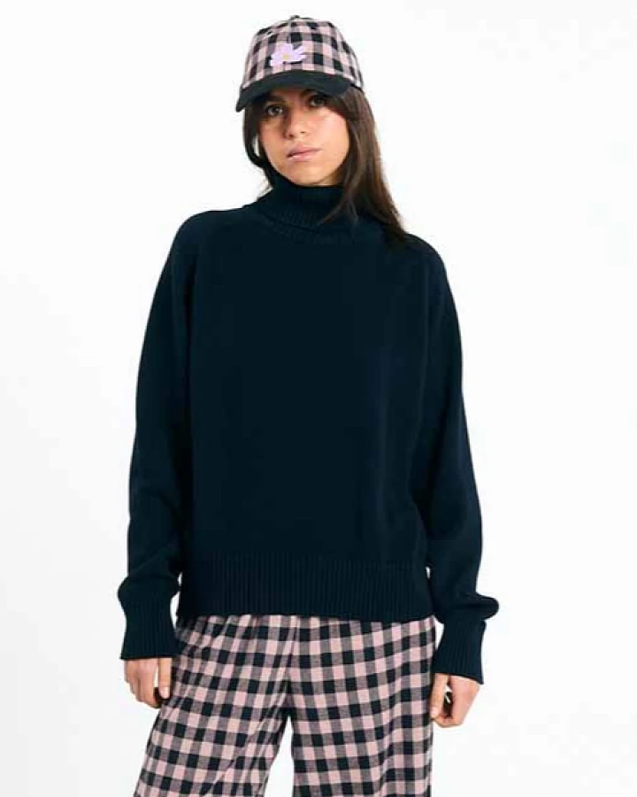 SUITE13LAB Damen vegan Pullover Luso Dunkelblau