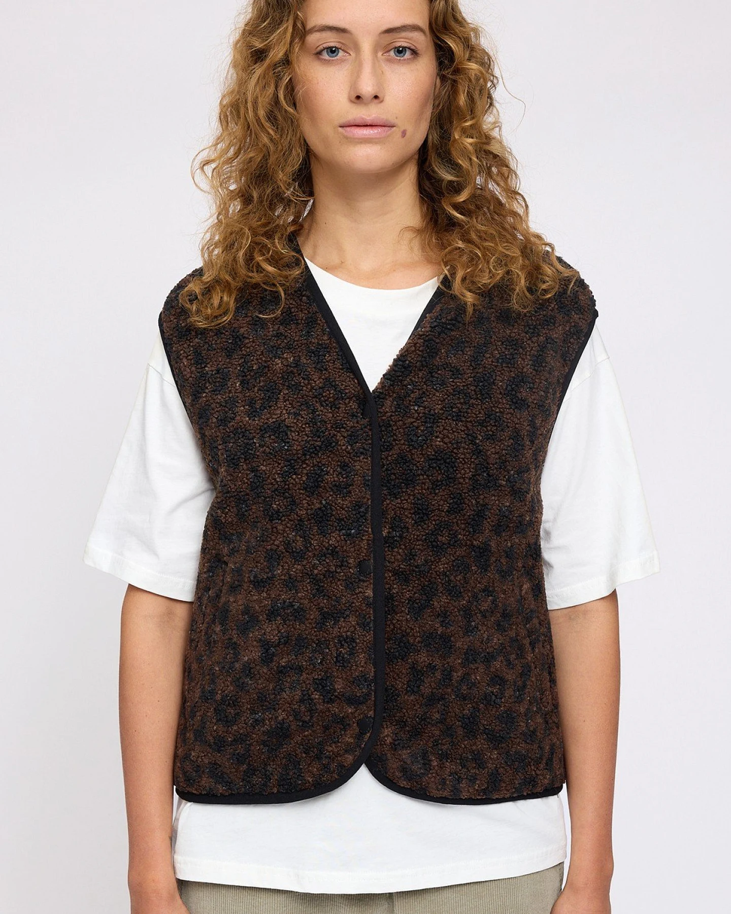 Weste Printed Teddy-Fleece Leo Braun – Ansicht 2