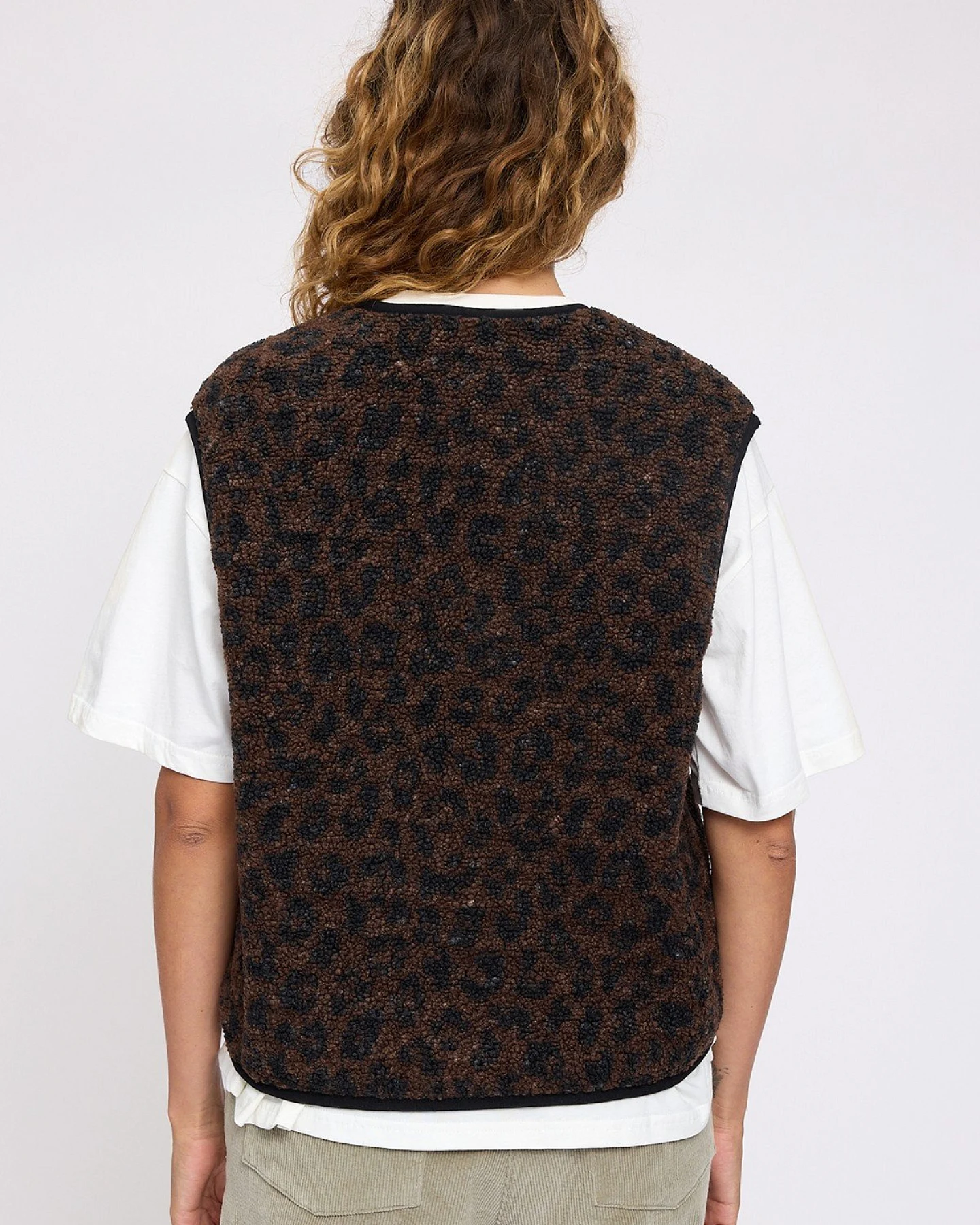 Weste Printed Teddy-Fleece Leo Braun – Ansicht 3