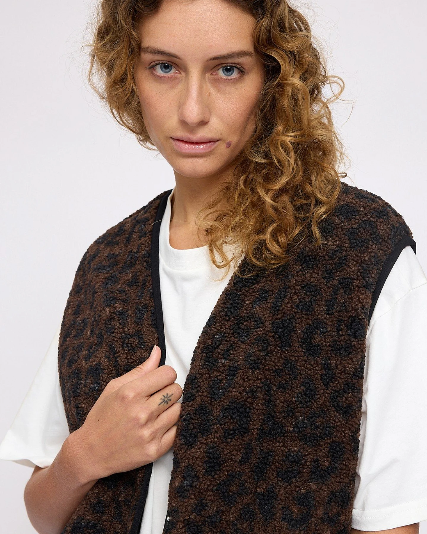 Weste Printed Teddy-Fleece Leo Braun – Ansicht 4