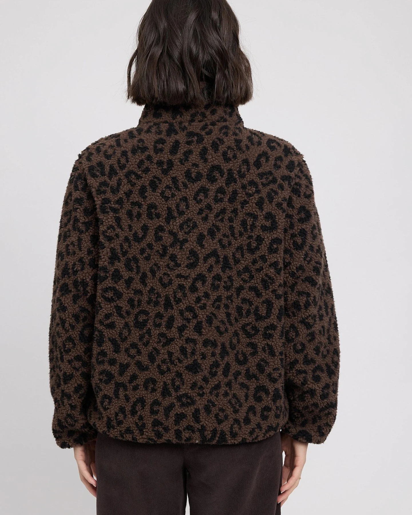 Jacke Teddy-Fleece Leo Braun – Ansicht 4