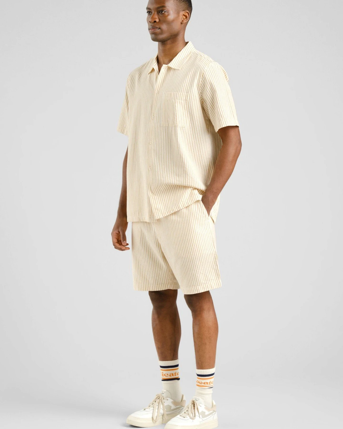 Shorts Vejle Work Stripe Gelb – Ansicht 3