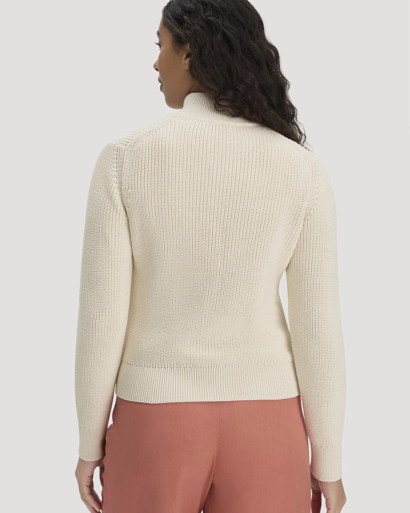 hessnatur Damen Strick Jacke Regular aus Bio-Baumwolle - beige - Größe M – Ansicht 3