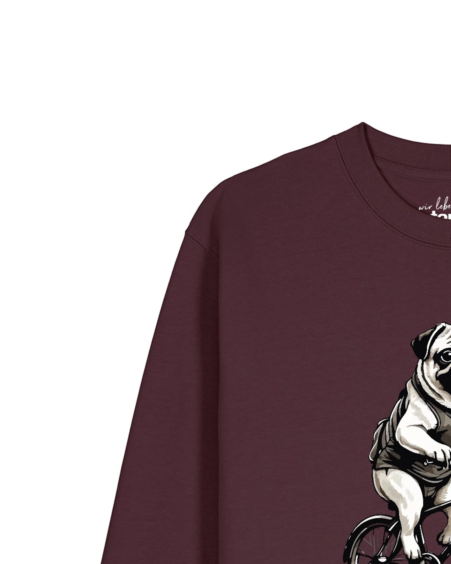 Watapparel Sweatshirt Mops auf Fahrrad – Ansicht 2