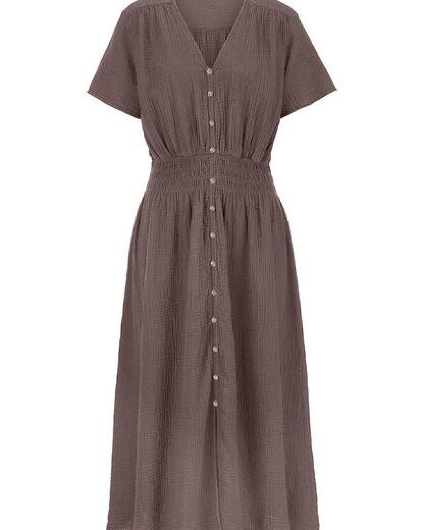 hessnatur Musselin Kleid mit Taillierung Midi aus reiner Bio-Baumwolle – Ansicht 3