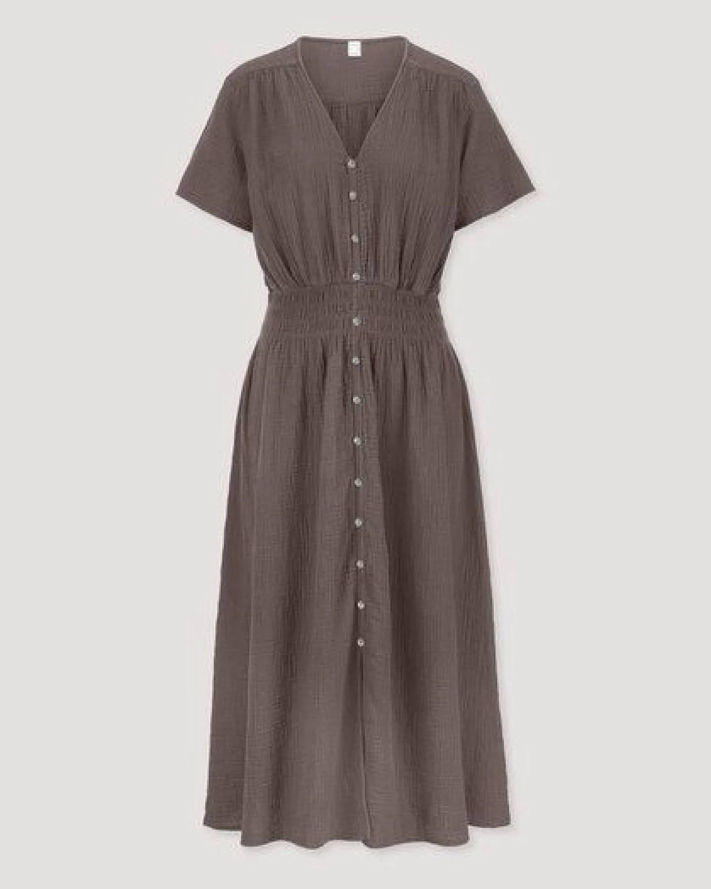 hessnatur Musselin Kleid mit Taillierung Midi aus reiner Bio-Baumwolle – Ansicht 4
