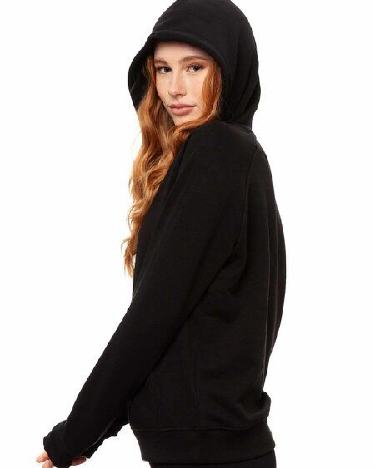FellHerz Damen Hoodie Doglove schwarz aus 85% Biobaumwolle und 15% recyceltem Polyester – Ansicht 3