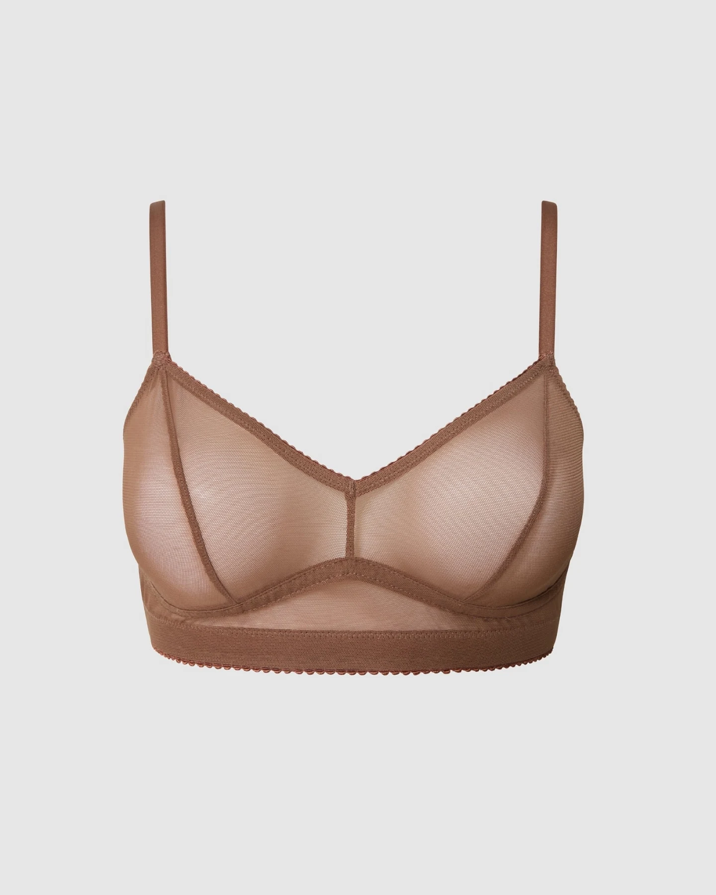 Understatement Damen vegan Bralette Mesh Balconette Mokka – Ansicht 2