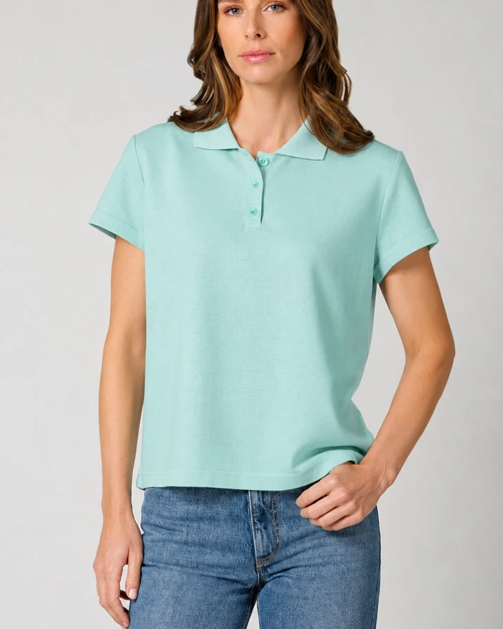 Hempage Damen vegan Polohemd See Blau