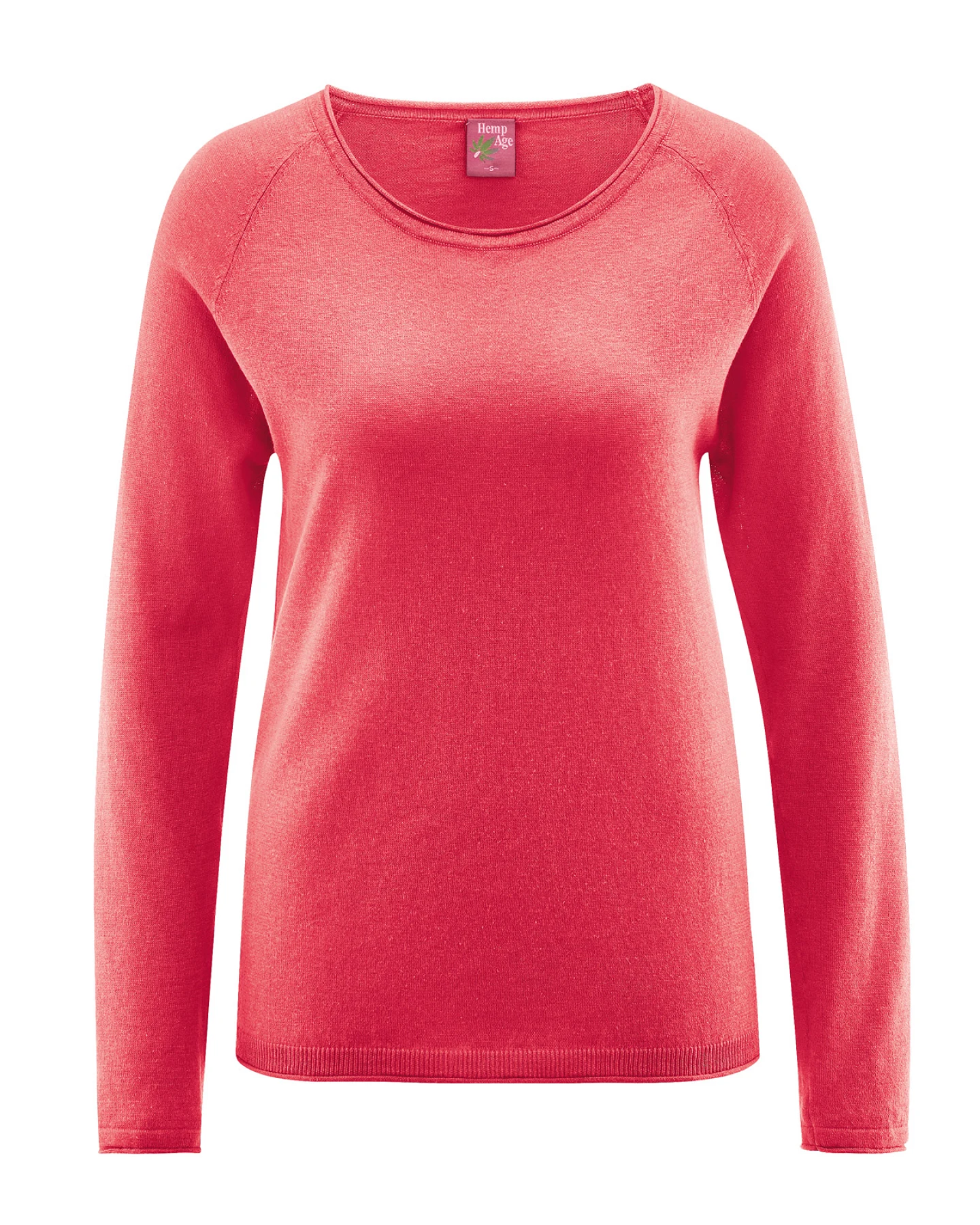Hempage Damen vegan Pullover Raglan Tomatenrot – Ansicht 2