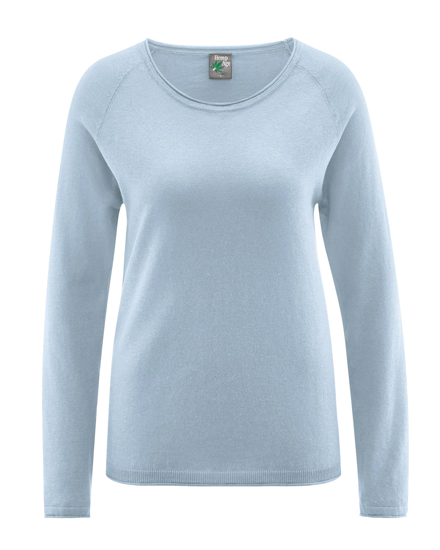 Hempage Damen vegan Pullover Raglan Himmelblau – Ansicht 2