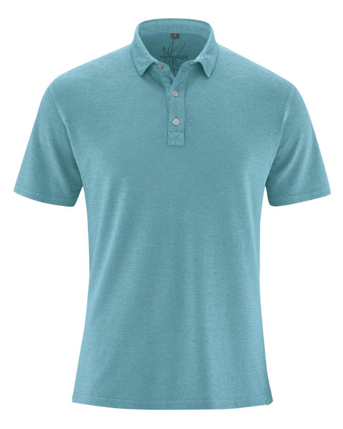 Hempage Herren vegan Polohemd Sporty Wave In Blau – Ansicht 2