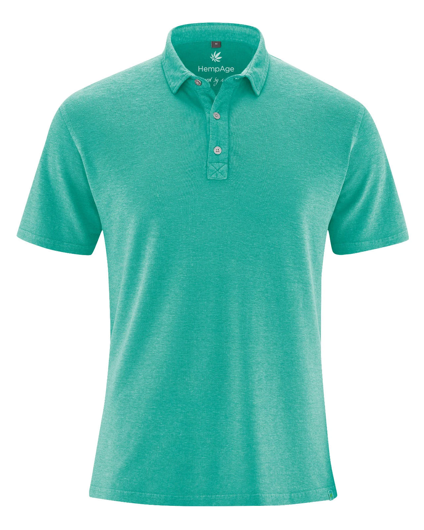 Hempage Herren vegan Poloshirt Sporty Smaragdgrün – Ansicht 2
