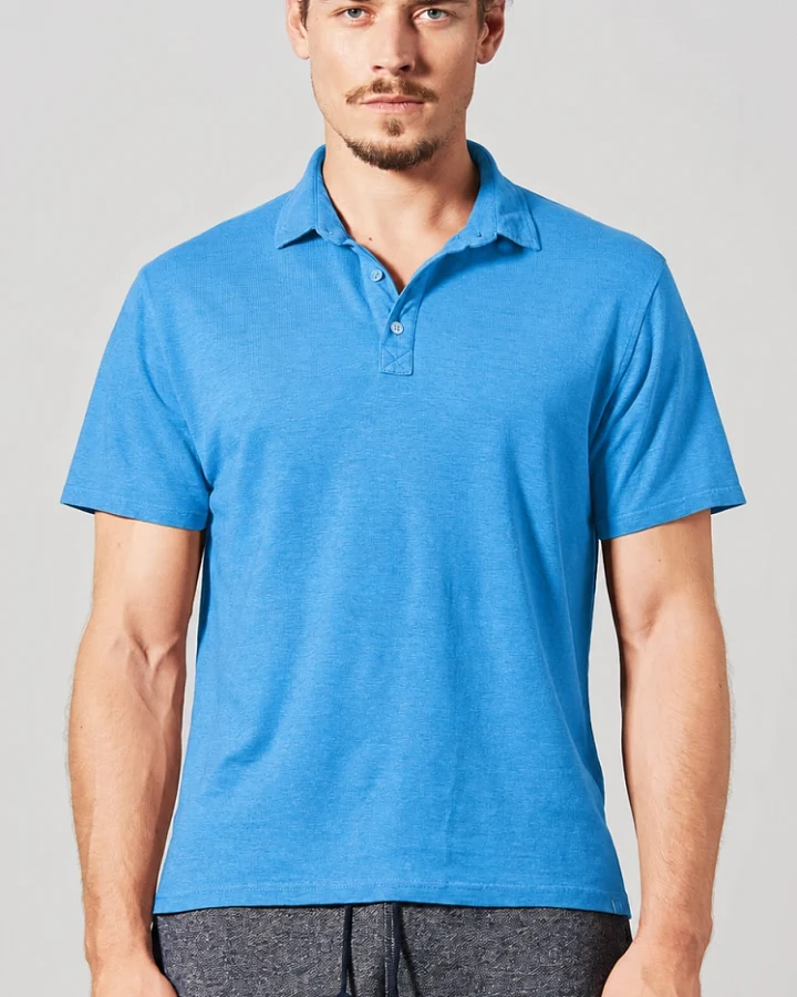 Hempage Herren vegan Poloshirt Sporty Topaz