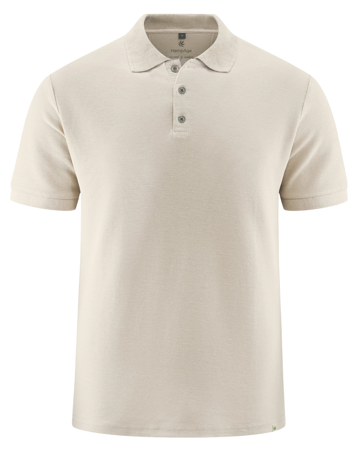 Hempage Herren vegan Polohemd Aus Piqué Jersey Distelbeige – Ansicht 2