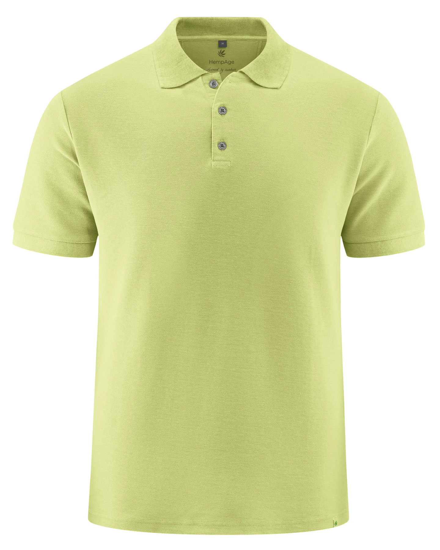 Hempage Herren vegan Poloshirt Pique Jersey Bamboo Grün – Ansicht 2