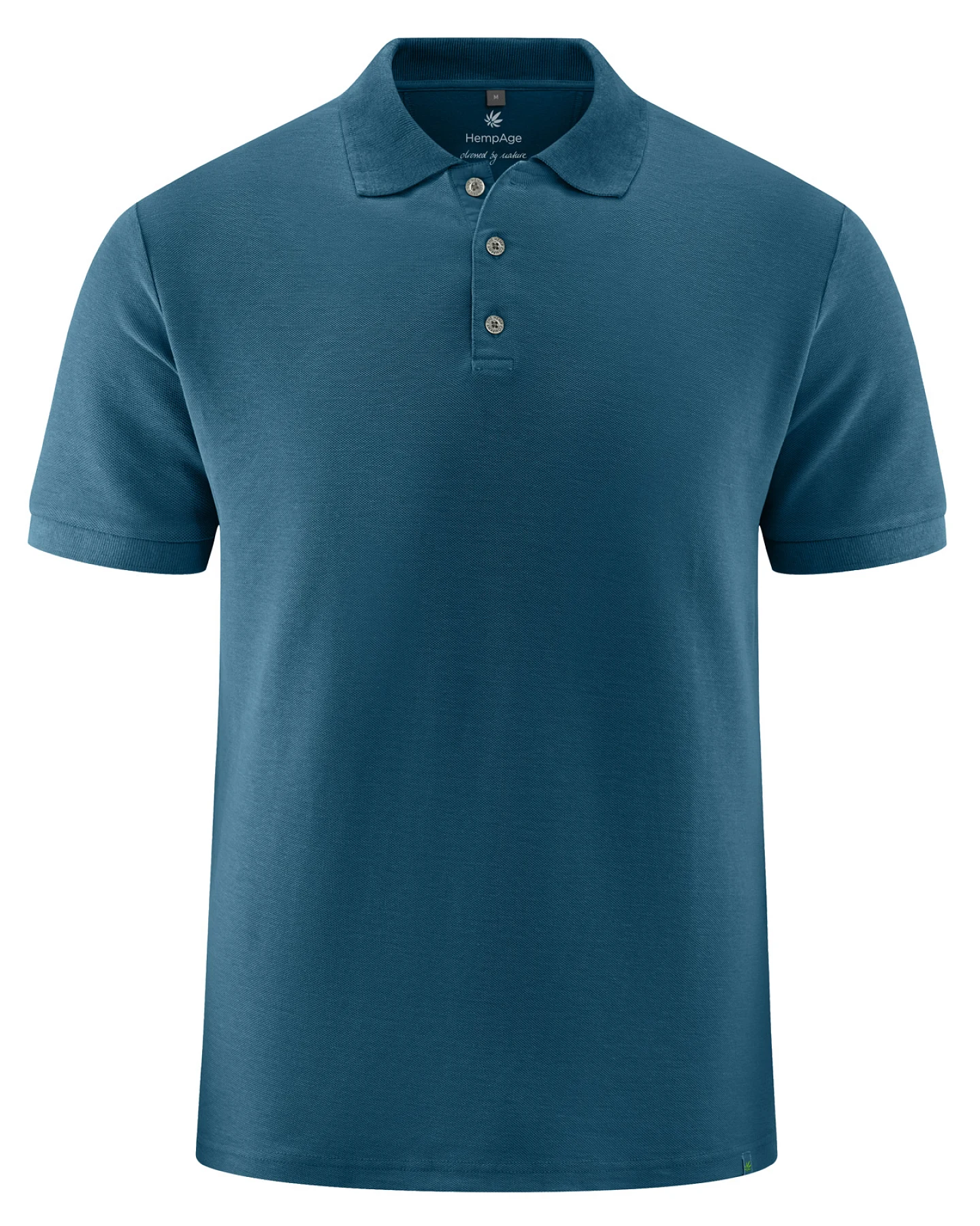 Hempage Herren vegan Poloshirt Piqué Jersey Reef Teal – Ansicht 2