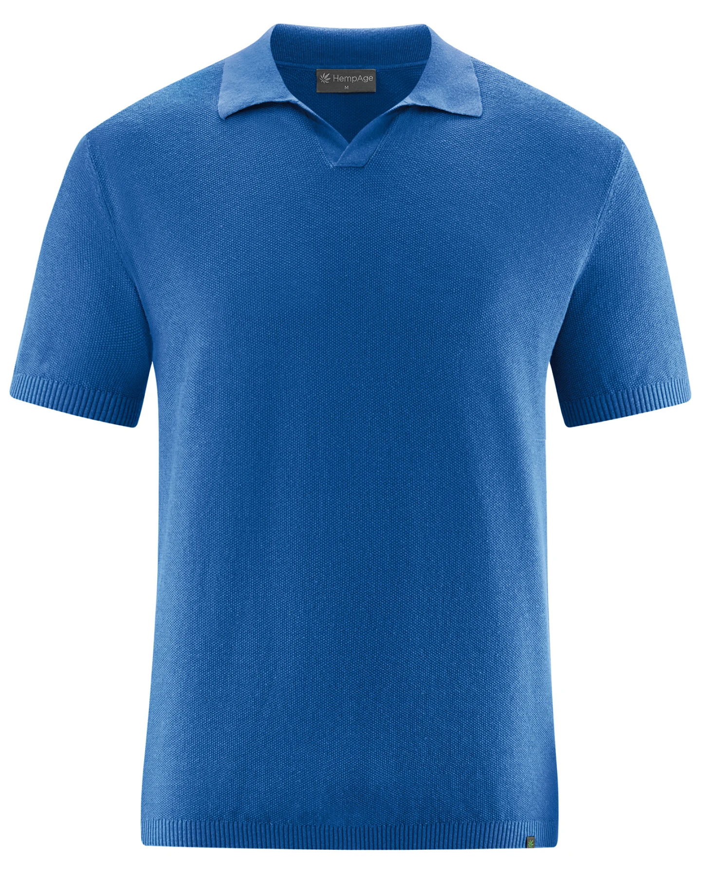 Hempage Herren vegan Poloshirt Elegant Royalblau – Ansicht 2